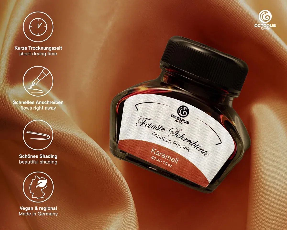 Esterbrook Estie Back to the Land Quirky Leaf Kolbenfüllhalter mit 30ml Tinte Karamell