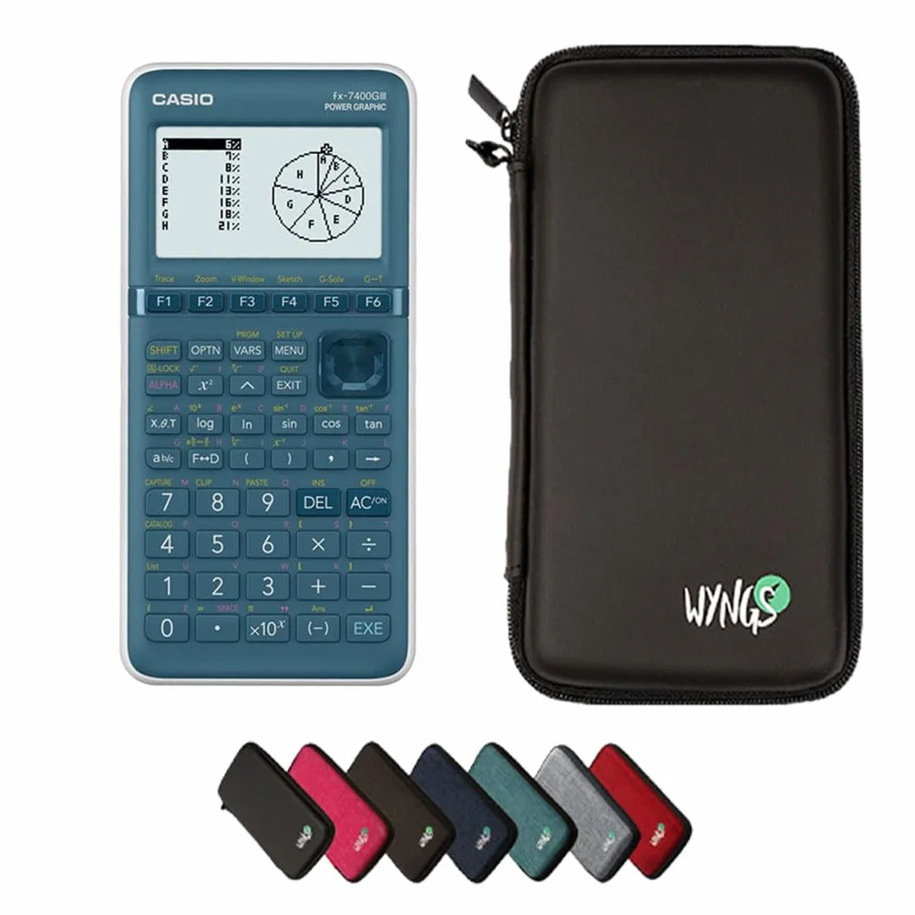 Casio fx-7400GIII inkl. WYNGS Schutztasche Schwarz - Grafikrechner - Basic Set