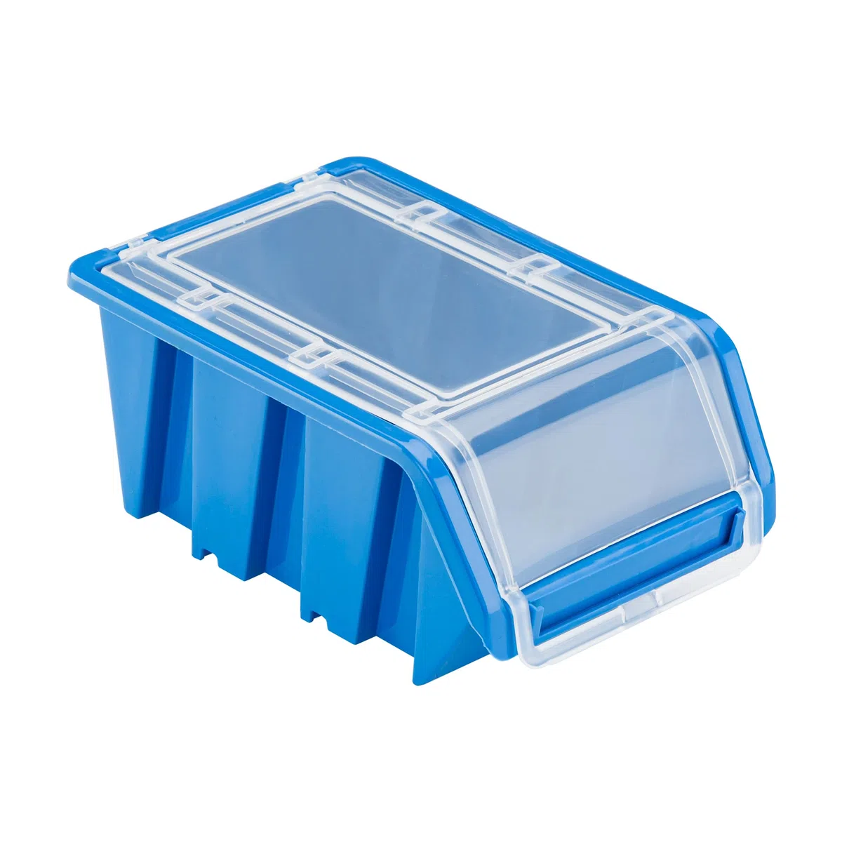 botle 50 x Stapelbox Kunststoff Lagerboxen Stapelbar Stapelkiste Sortierbox Box mit Deckel 100x155x70 blau