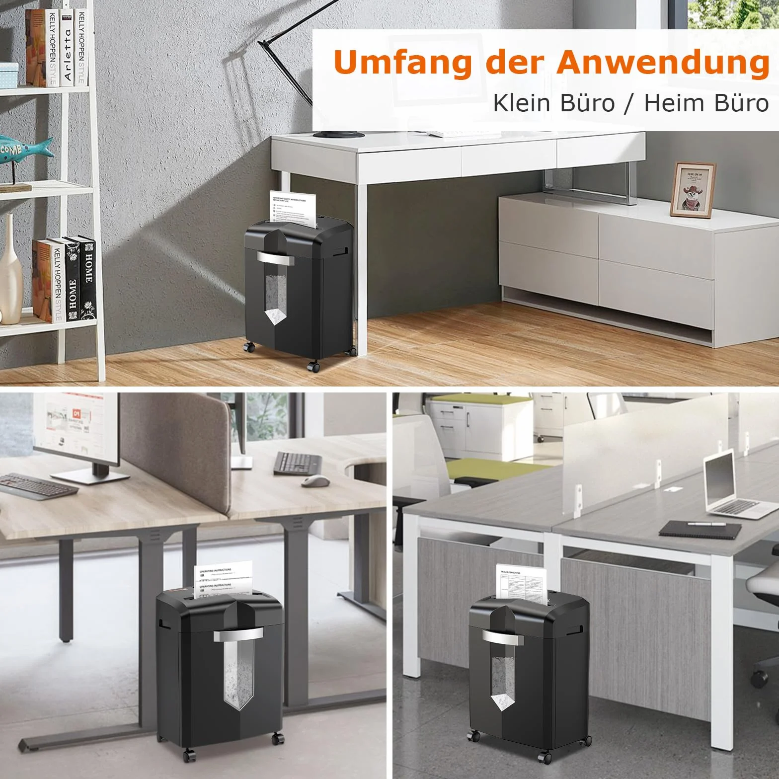 Bonsaii 12-Blatt Partikelschnitt Aktenvernichter, läuft 60 Minuten lang, Hochleistungs schredder aktenvernichter für Home Office, P4 Mikroschnitt papierschredder mit 4 Rollen & 16L Behälter(C266-B)