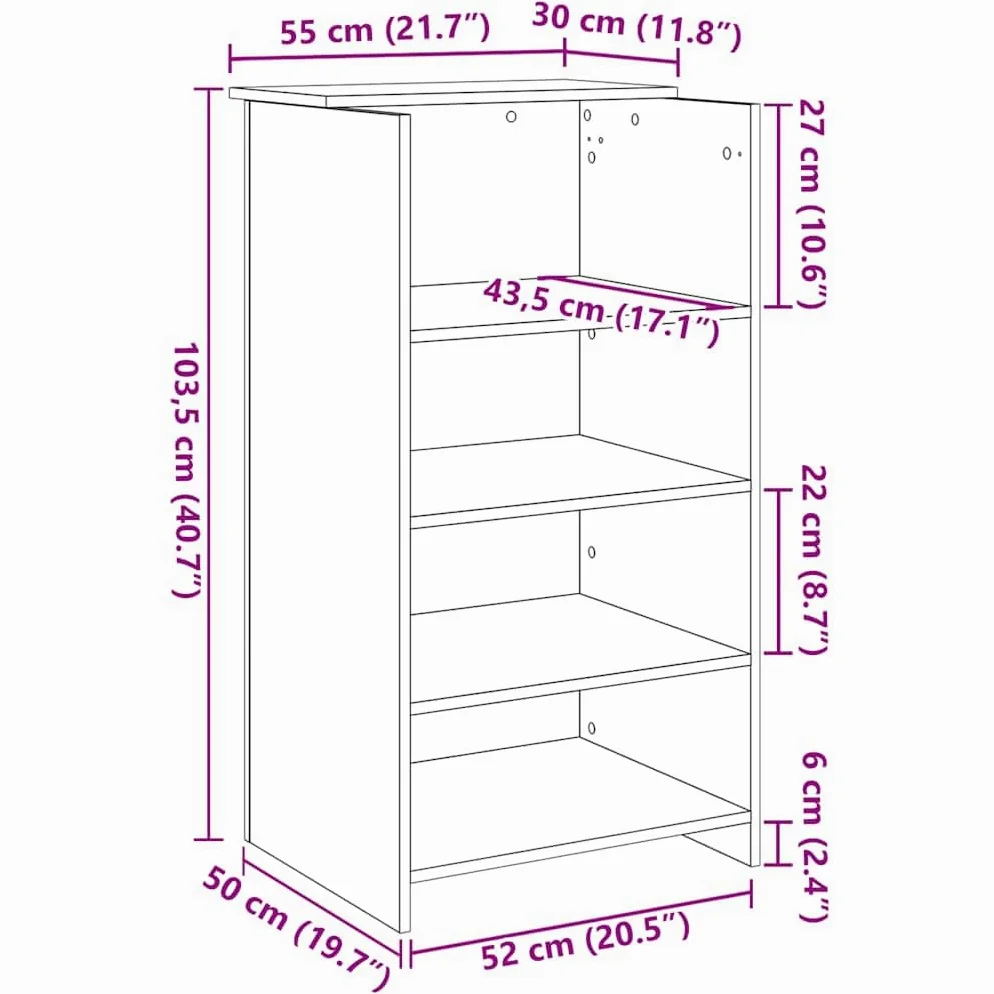 vidaXL Empfangstheke Schwarz 55x50x103,5 cm Holzwerkstoff, Empfangstresen, Salon Empfangstheke, Kassentheke, Empfangstisch, Büro Empfangstheke