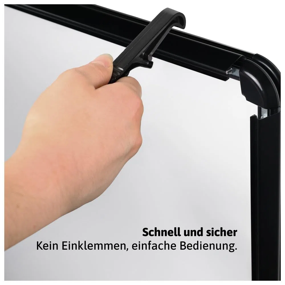 Dönges Kundenstopper A1 – Outdoor Plakatständer für Außenbereich – wetterfest & doppelseitig (Schwarz, Fuß befüllbar + Federn)