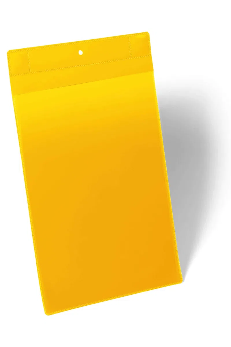 Durable Magnetische Kennzeichnungstasche Extra Stark A4 hoch, Packung à 10 Stück, Gelb, 174704