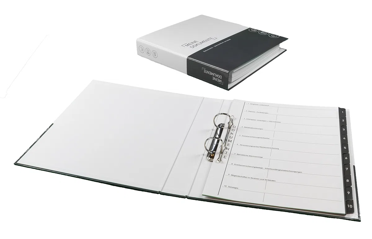 PLASTOREG Smidt GmbH 7er-Pack Themenringbücher mit Register für Versicherungen/Steuern/Vorsorge/Finanzen/Dokumente/Betriebskosten/Gesundheit, Optimale Struktur für die Ablage der wichtigsten Dokumente