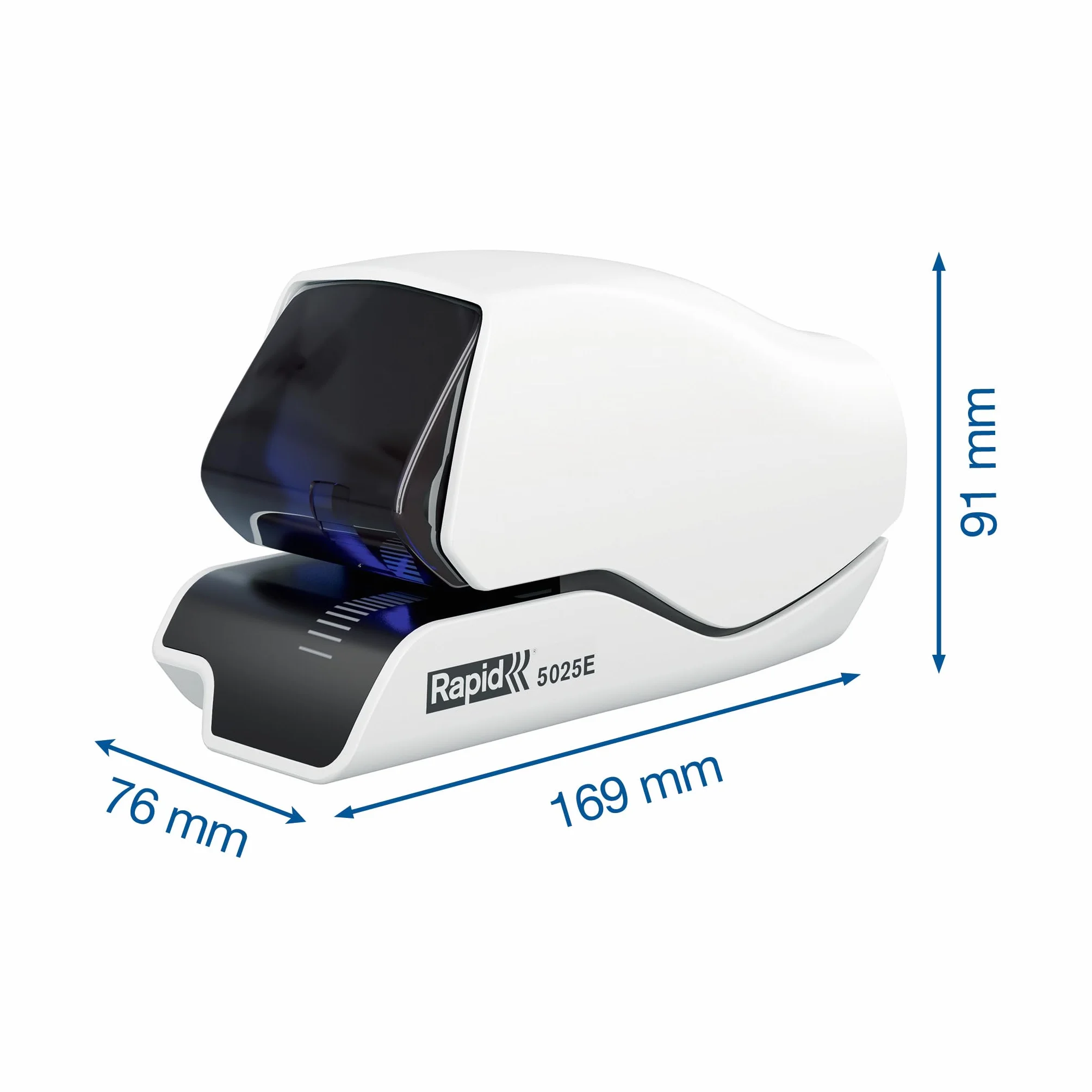 Rapid Elektroheftgerät 5025E kontaktlos - Heftet bis zu 25 Blatt, patentiertes Kassettensystem, LED-Führungssystem, Flachhefttechnologie, Weiß, 25095200